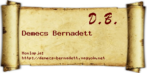 Demecs Bernadett névjegykártya
