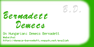 bernadett demecs business card